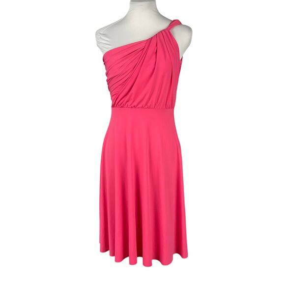 ANN TAYLOR Dress One Shoulder Cocktail Event HOCO sz 4 NWT NEW Pink Elegant - Picture 2 of 12